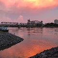 Fiery Summer Sunset Over Little Rock